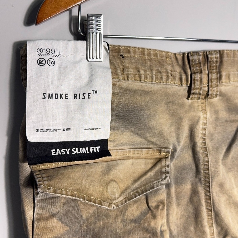 NWT Smoke Rise Easy Slim Fit Cargo Pants Mens Size 36x32 Acid Wash Streetwear - Picture 7 of 10